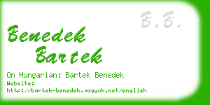 benedek bartek business card